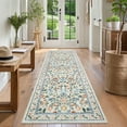 thumbnail image 2 of GlowSol 2'x6' Floral Washable Runner Rug Soft Bedside Runner Rugs for Bedroom Non-Slip Low Pile Rug for Kitchen Hallway, Green, 2 of 8