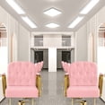 thumbnail image 3 of KIGOTY Reclining Salon Chair with Adjustable Backrest, Heavy Duty Barber Chair with Durable Steel Frame, 360 Degrees Swivel Stylist Chair, Pink, 3 of 7