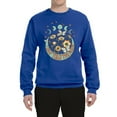 thumbnail image 2 of Wild Bobby I Only Told The Moon, Moon Phases Daisies and Butterflies Vintage Unisex Crewneck Sweatshirt, Royal, Medium, 2 of 6