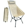 thumbnail image 1 of Silla de camping plegable con bolsa de almacenamiento y respaldo de malla para mochileros y playa. Blanco, 1 of 9