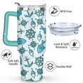 thumbnail image 3 of 40oz Ocean Nautical Anchor Stainless Steel Flip Straw Tumbler Spill Proof Travel Cup Double Wall Vacuum Insulated Coffee Mug with Top Handle, 3 of 6