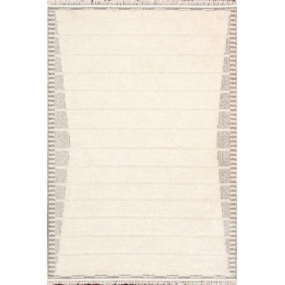 Pasargad Home  Sutton Polypropylene & Polyester Striped Area Rug-12' 0' X 15' 0' - Ivory