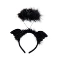 thumbnail image 4 of Diadema de ala de Ángel, sombreros de Halloween, accesorios divertidos para fotos, diadema de Halloween, diadema de plumas de Ángel para juegos de Negro, 4 of 9