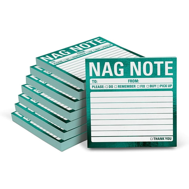 Knock Knock Nag Note Notes autocollantes métalliques, 3 x 3 pouces (8 pièces)  