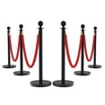 thumbnail image 1 of Barreras para Eventos Postes Delimitadores - Set 6 Unidades Acero Inoxidable con Cuerdas Terciopelo Rojo y Base Hueca - Incluye Alfombra Roja 8m - Decorativo para Gestión de Filas en Bodas y Recepcio, 1 of 7