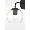 thumbnail image 4 of Living District Genesis 1-Light Iron & Glass Bath Sconce in Black/Clear, 4 of 6