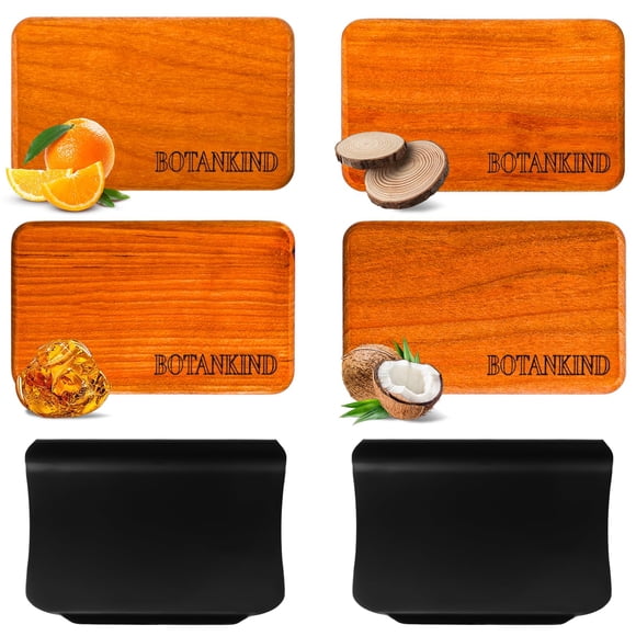 Ambientador para auto de madera Botanikind eliminador de olores, paquete de 4