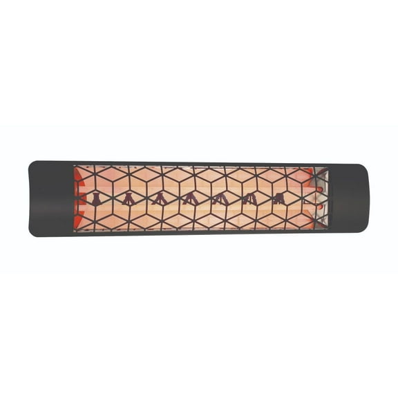 Eurofase Heating - 4000 Watt Electric Infrared Dual Element Heater-480 Voltage-Black Finish-Stella Decorative Fascia