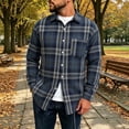 thumbnail image 2 of Miqool Men's Flannel Plaid Shirt Long Sleeve Button Down Collared Casual Lightweight Jacket Layering for Fall Winter, 2 of 7