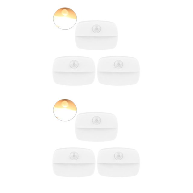 Bewildely Induction Night Light Sensor Lamp Eye Closet Cupboard Protection Tool Lighting Corridor Bedside for Home Living Room Blanco cálido 3 piezas 2piezas