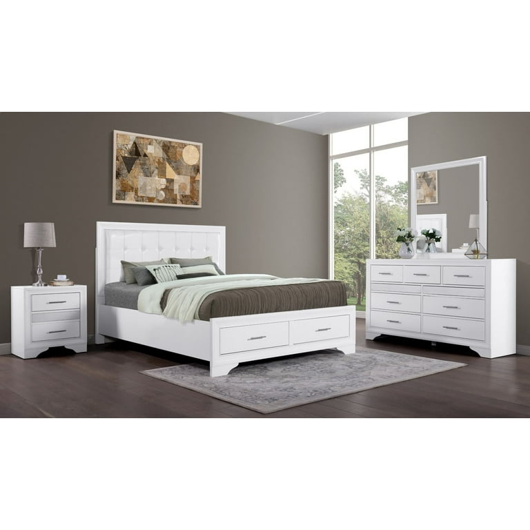 Norah 4 Piece Queen Bedroom Set White Walmart