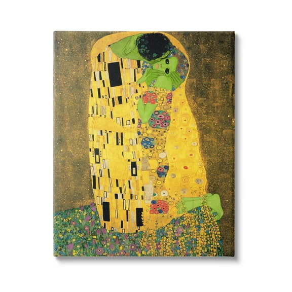 Stupell Industries Funny Classic Klimt Aliens Fairy Tales & Fantasy Painting Gallery Wrapped Canvas Print Wall Art
