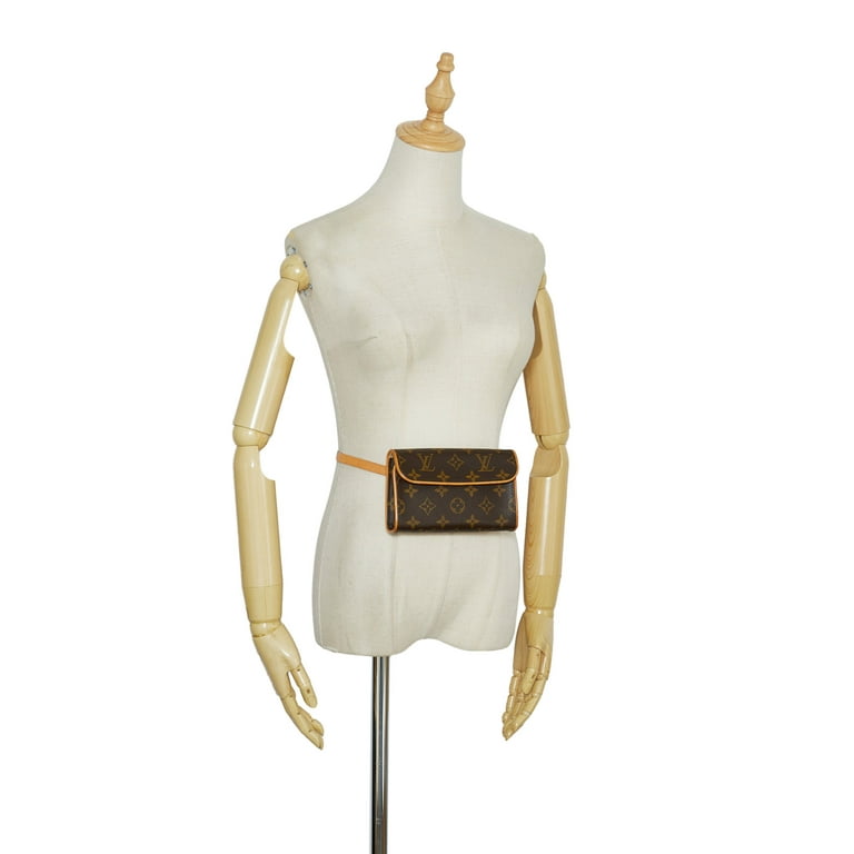 Unisex Pre-Owned Authenticated Louis Vuitton Monogram Pochette Florentine  Canvas Brown Belt Bag 