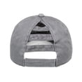thumbnail image 5 of Toptie Women 3-Stripe Ponytail Baseball Cap Distressed Washed Messy High Bun Ponytail Hat-Grey, 5 of 7