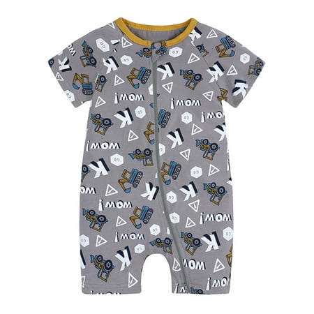 

Little Boy Onesies Letter Zipper Romper Jumpsuit Cartoon Baby Clothes Girls Boys Boys Romper Jumpsuit