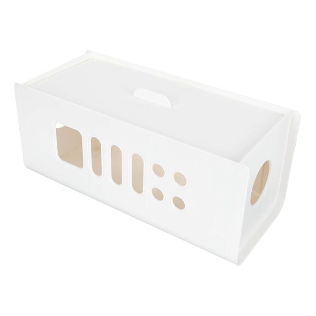 White HIPS Socket Box for Home Use with Reserved Line Hole and Dust Cover 7.8x5.9x3.1 Inches