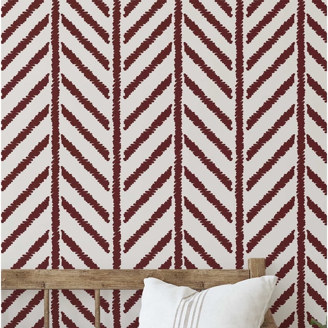S4Sassy Peel and Stick Wall Covering, Geometric Stitch Print Removable Textured Vinyl Wall Wrap- Modern Mural, Brown Instant Wallpaper for Bedroom, Bathroom, Laundry Room, Closet Interior -25"x60"