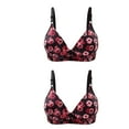 thumbnail image 2 of fheaev 2 Pack Everyday Bra Bras For Women Plus Size No Underwire Comfort Wireless Bra Adjustable Strap T-Shirt Bra Lift Up Bra Push Up Bras Minimizer Bra, 2 of 3