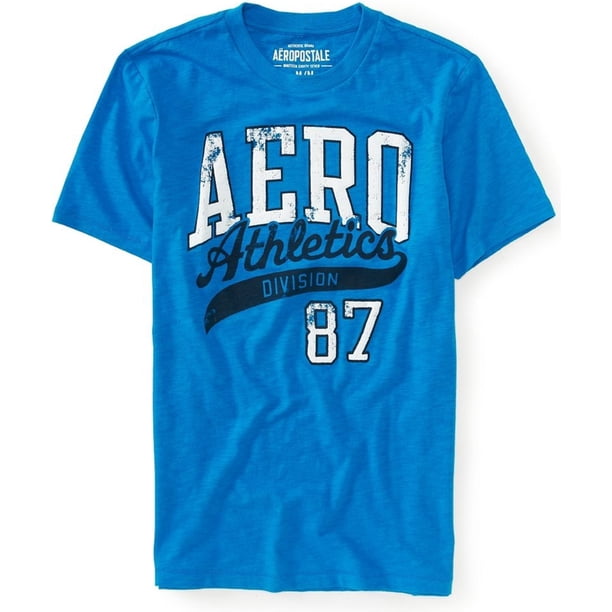 Aeropostale Aero Athletics Puff Paint Graphic playera para hombre, azul, XX-Large Aeropostale Camiseta gráfica