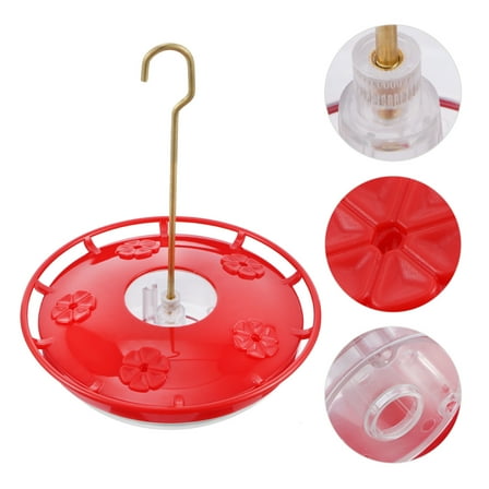 LABSERRON Hummingbird Water Feeder For Outdoors Hanging Red Plastic Bird Supplies 1Pack 9X7.7in