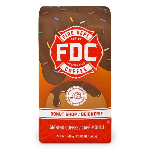 Fire Department Coffee, Donut Shop Medium Roast Coffee, Premium Ground Coffee, 340g
