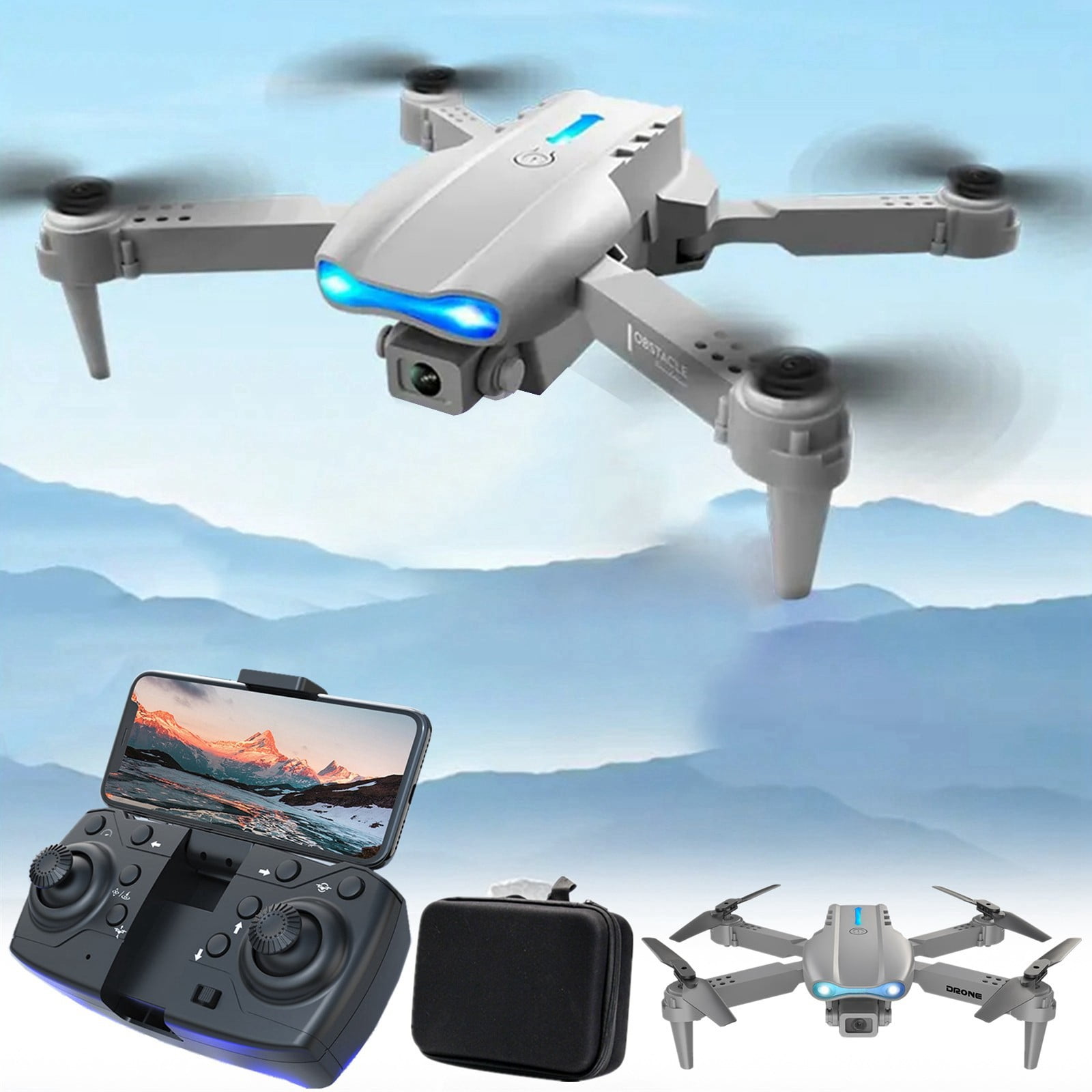 Drone with High-Definition Dual Camera, One Click Takeoff And Landing, Three Speed Adjustment, Remote Control Toys Gifts for Boys Girls