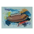 thumbnail image 3 of Sports Cutting Board, Diamond Shape Rugby Ball Sketch with Colorful Doodles Professional Equipment League, Decorative Tempered Glass Cutting and Serving Board, Small Size, Multicolor, by Ambesonne, 3 of 5