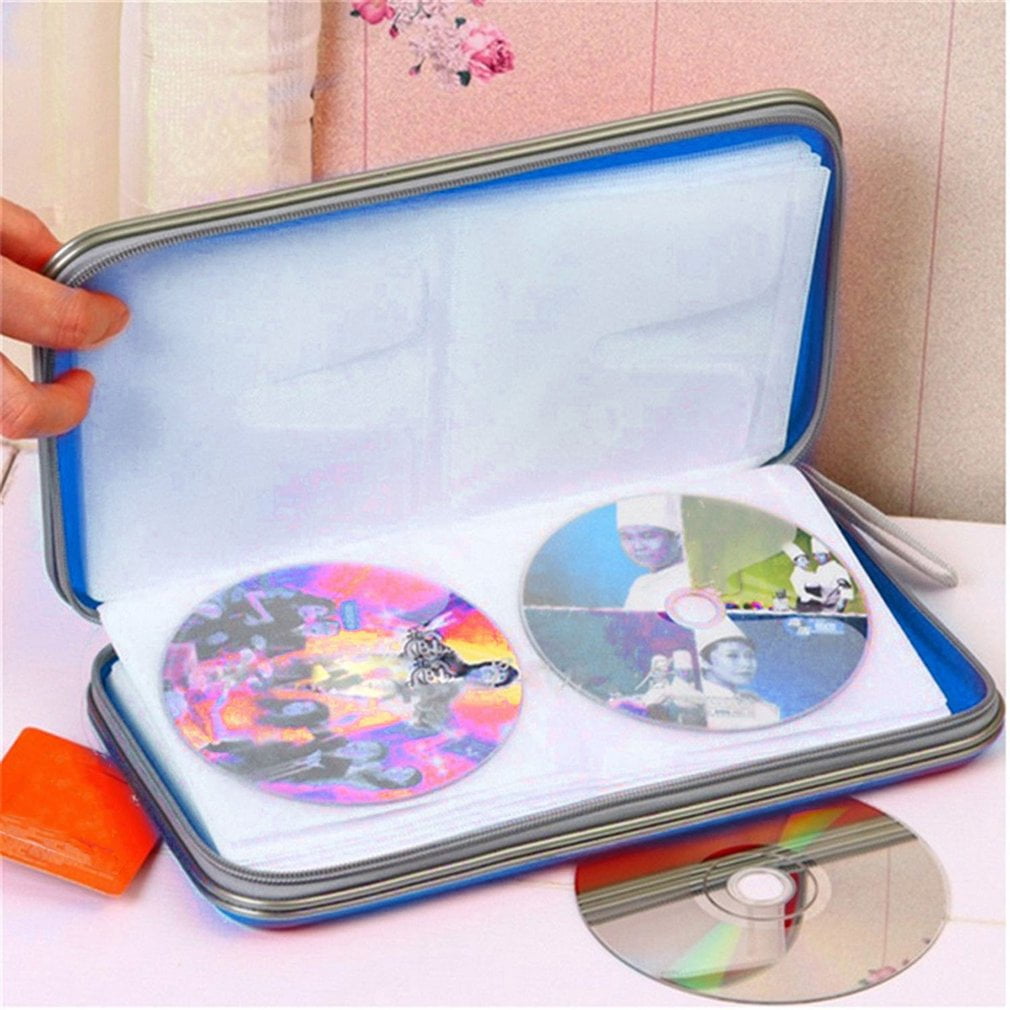 Zipper Closure Disc Storage Case 80 PCS CD VCD DVD Holder Portable Hard Box Durable Large