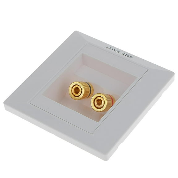 Rushawy Gold Plated Home Theater 2 Binding Post Banana Plug Wall Face Plate 3.35inch