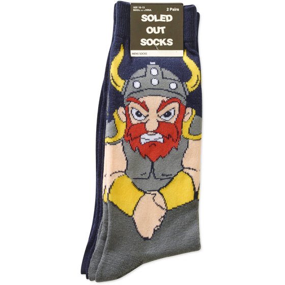 Viking Viking Men's Novelty Socks, 2 Pack