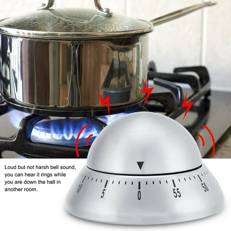 

Home Kitchen Stainless Steel Timer Mechanical Baking Time Reminder Alarm Clock
