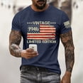 thumbnail image 2 of 250th Anniversary USA Mens Shirts Short Sleeve Tshirts Loose USA Flag Print Tops Independence Day Patriotic Pullover 4th of July Celebration Party Crew Neck 1776-2026 Tees Navy L, 2 of 5