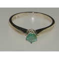 thumbnail image 6 of LBG British Made 10k White Gold Natural Emerald Womens Promise Ring - 33 size options - Size 4.75, 6 of 7