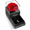 thumbnail image 1 of I Love You Necklace With Red Rose - Romantic Gifts For Her Wife Girlfriend On Anniversary Valentine's Day Birthday Gifts For Women Mom H, 1 of 5