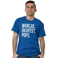 thumbnail image 3 of Worlds Okayest Pops Grandfather Men's Big & Tall Crewneck Graphic Tee Brisco Brands 5X, 3 of 5
