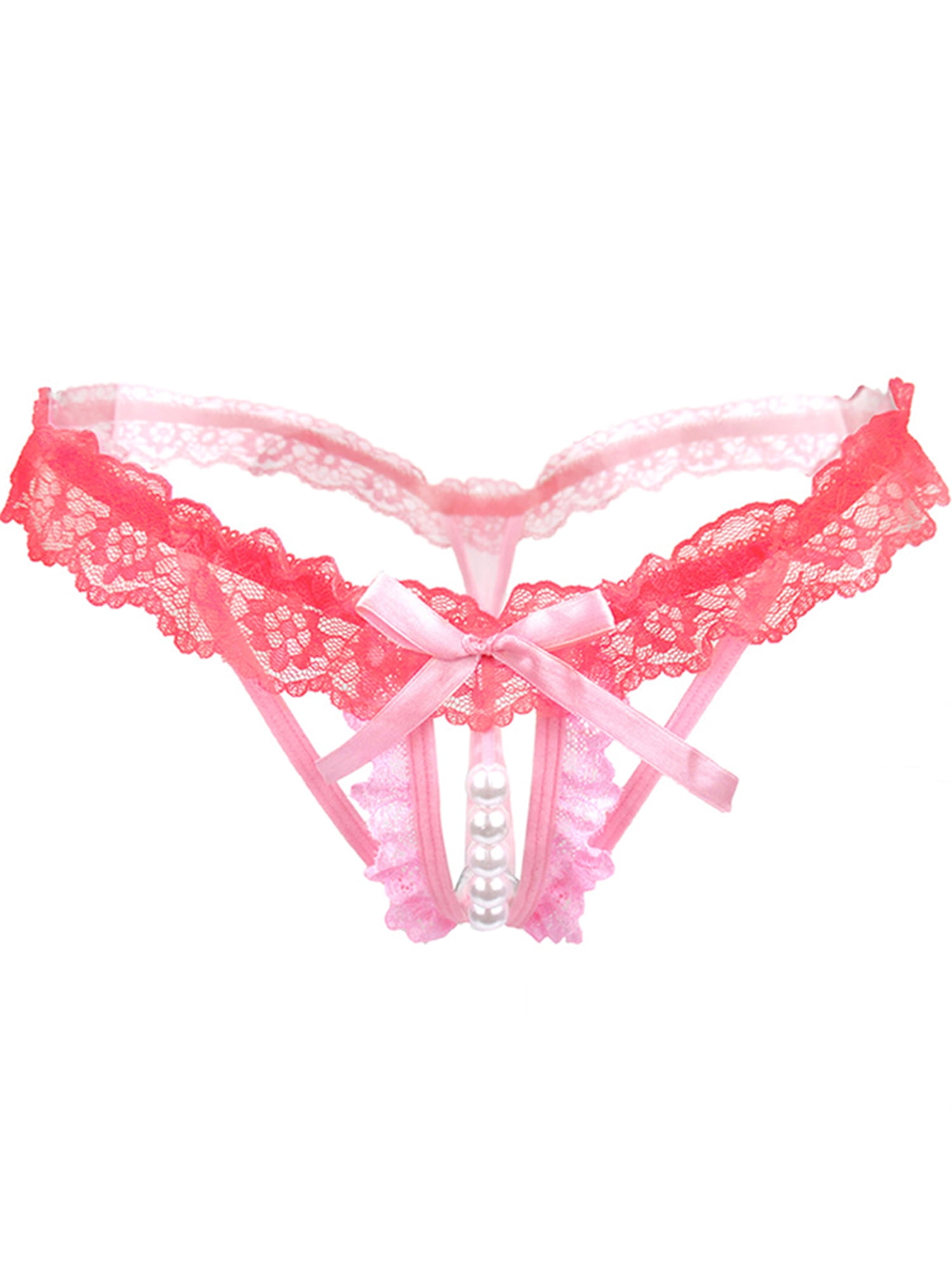 US Women Mesh Lace Crotchless Briefs See-Through Hollow Out Panties Underwear