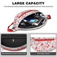 thumbnail image 4 of Fanny Pack Red Christmas Snowman Pattern Waist Pack Bag,Running Cross Bag,Waterproof Large Fanny Packs for Women Men for Travel Running Hiking Cycling, 4 of 6