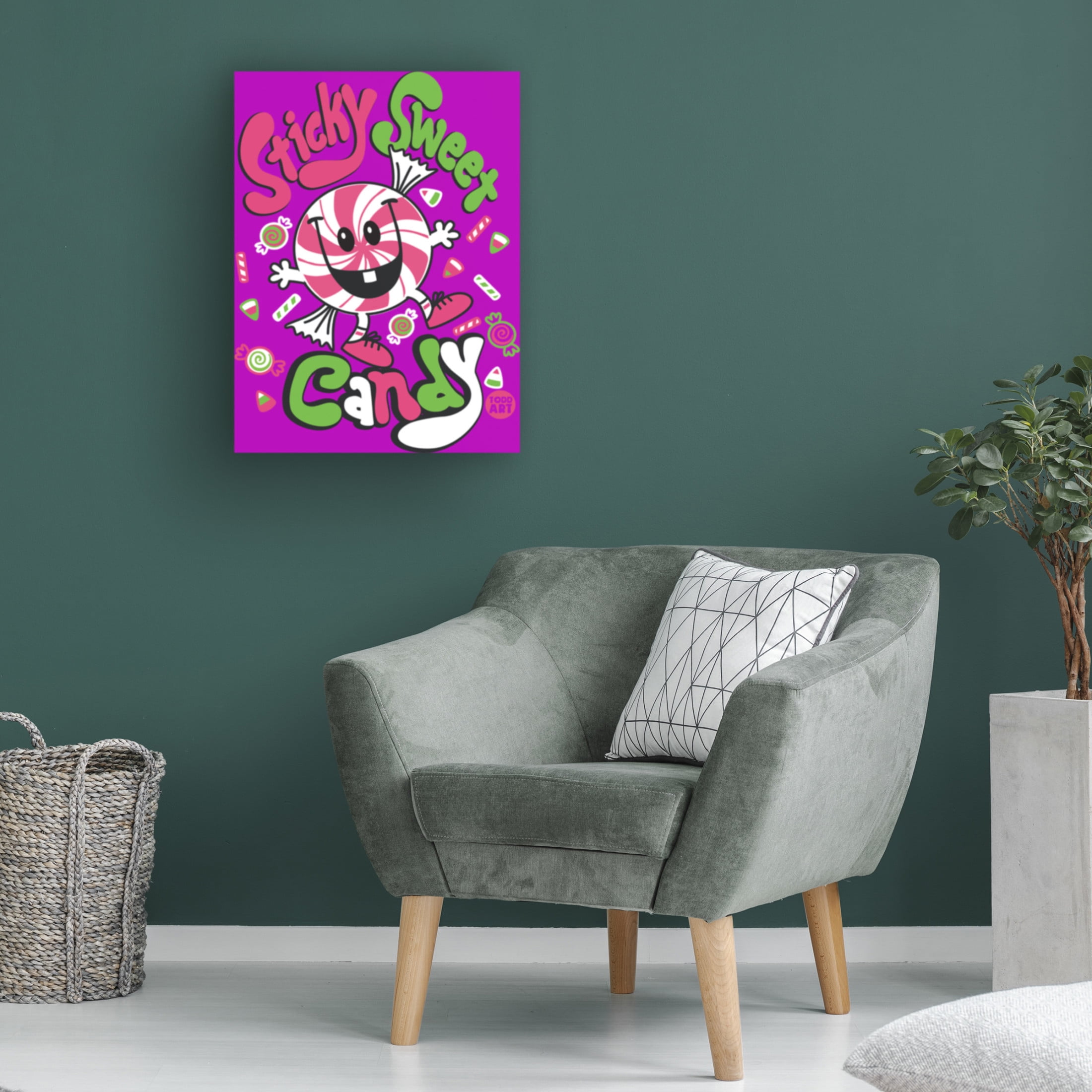 Canvas Wall Art - toddart 'Funshine Candy' Wall Art for Living Room, Bedroom, or Office Décor by Trademark Fine Art - 35 x 47 Inches