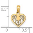 thumbnail image 3 of 14K Yellow Gold Polished Filigree Heart Pendant (13.15 X 9.75) Made In United States k7103, 3 of 5