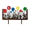 thumbnail image 2 of Vintage Rust Effect Colorful Garden Floral Decorative Wrought Iron Ornament With Ground Spike For Outdoor Display, 2 of 6