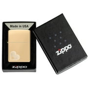 Zippo Double Hearts Design High Polish Brass Pocket Lighter