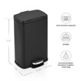 thumbnail image 4 of Innovaze 1.3 Gal./5 Liter Rectangular Matt Black Step-on Trash Can for Bathroom and Office, 4 of 9