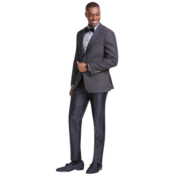 Tallia Mens Slim fit Sport Coat Blazer 44 R Black Solid