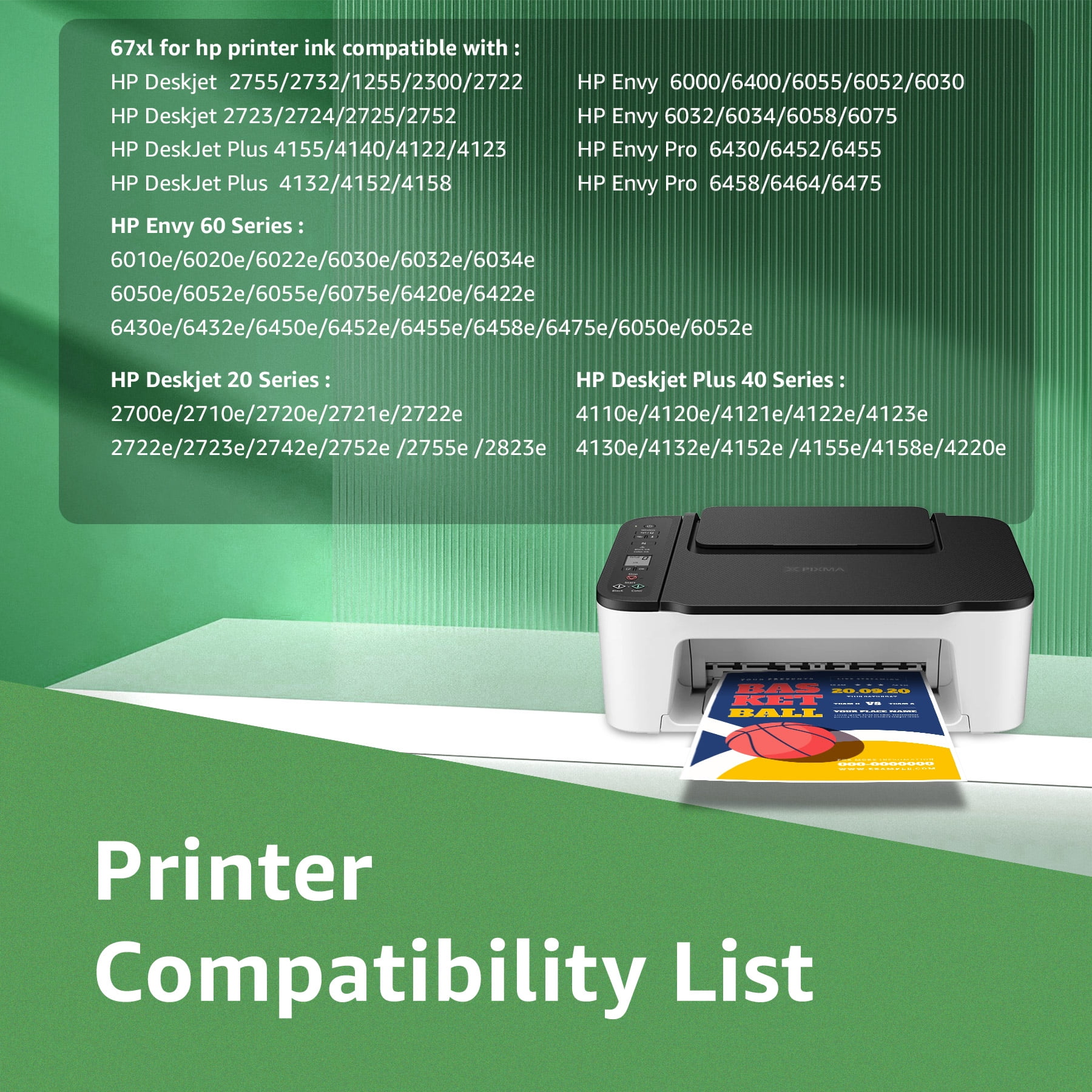 67xl ink cartridges Compatible for HP67 ink cartridges ink 67 for DeskJet 2755e 2855e 4155e 3PK