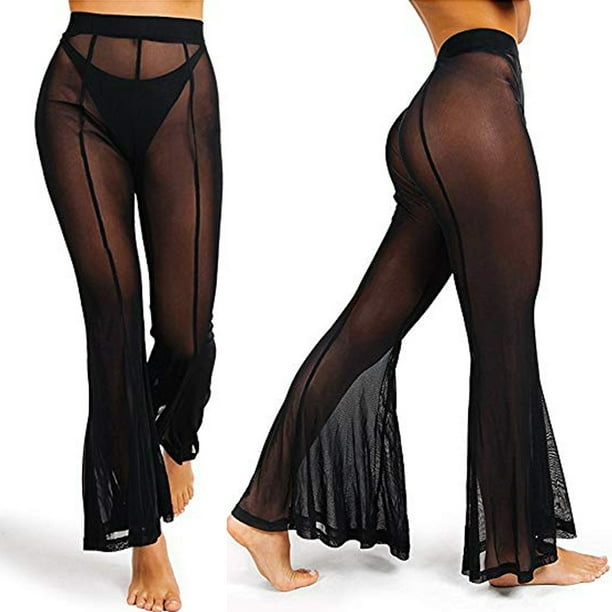 mesh flare pants