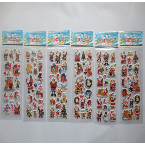 5 Pack Christmas Stickers for Kids Craft Gift Card-Making Home Decoration Spare Sheets