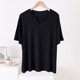 thumbnail image 1 of Fiudx Liquidación de Ofertas Flash Top/Camisa Holgada de Manga Corta con Cuello En V Liso para Mujer, 1 of 5