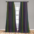 thumbnail image 5 of Ambesonne Abstract Curtains, Curved Stripes Design, Pair of 28"x63", Multicolor, 5 of 5