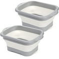 thumbnail image 1 of baomifa-2 Pack Collapsible Wash Basin with Drain Plug, 11L Large Collapsible Dish Tub Portable Sink Dish Basin Foldable Dishpan Space Saving for Kitchen, RV, Camping Dish Washing Tub, 1 of 4