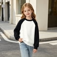 thumbnail image 6 of xaoyunyn Girls Fall Pullover Top Casual Fashion Slim Long Sleeve Crewneck Color Block Sweatshirt 3-15 Years, 6 of 6
